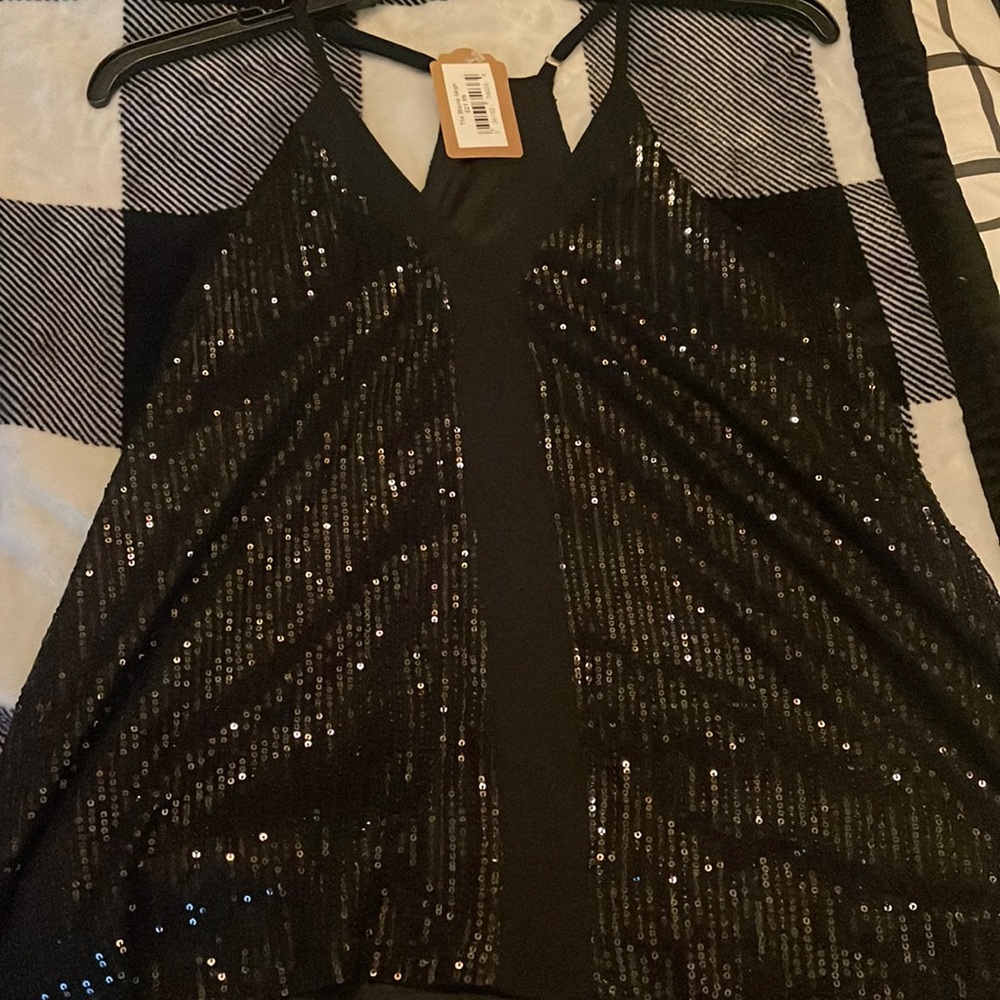 Boutique brand black sparkley tank top